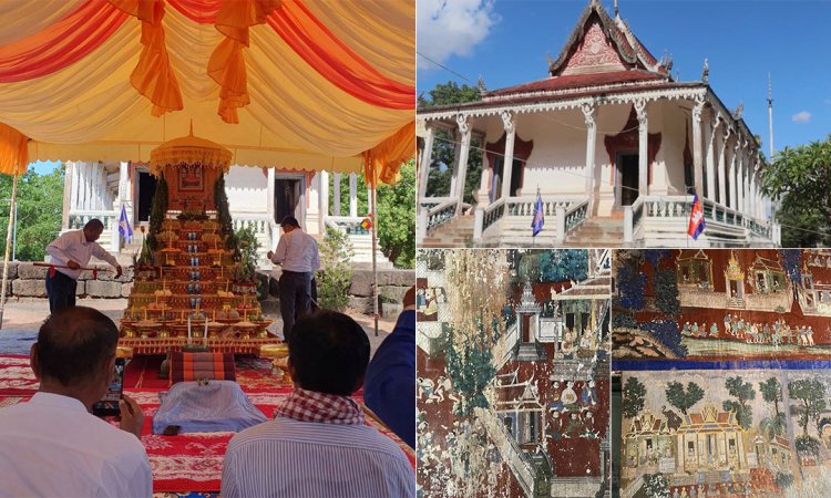 ពិធីក្រុងពាលីជួសជុលដំបូលវិហារ វត្តពោធិរុក្ខារាម ហៅវត្តកំពង់ត្រឡាចលើ នៅស្រុកកំពង់ត្រឡាច