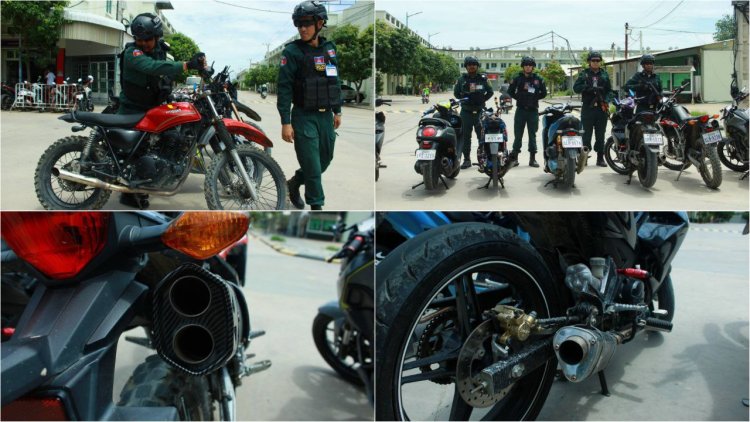 សមត្ថកិច្ចខណ្ឌកំបូល ឃាត់ម៉ូតូដែលប្រេីប្រាស់សុីម៉ាំងបំពងសំឡេងកែច្នៃ១០គ្រឿង