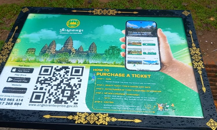 មុខរមណីយដ្ឋានអង្គរ មានរៀបចំបញ្ជរលក់សំបុត្រ អាចឲ្យទេសចរទិញសំបុត្រចូលទស្សនាអង្គរតាមអនឡាញ